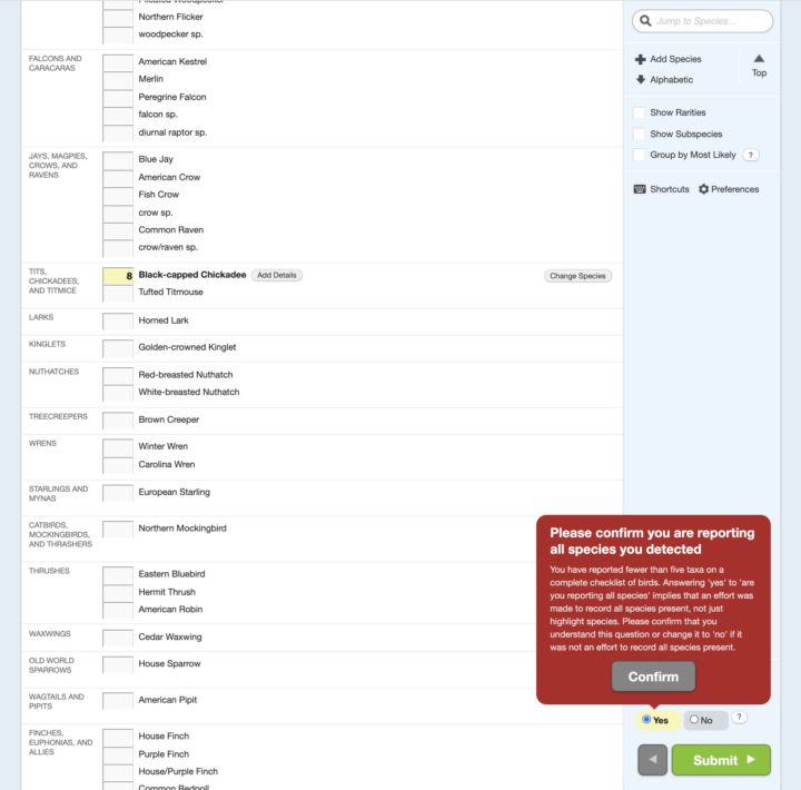 Spot on the website where you select that YES you are entering a complete checklist in eBird.