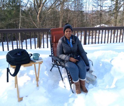 Birding in snowy Ithaca.